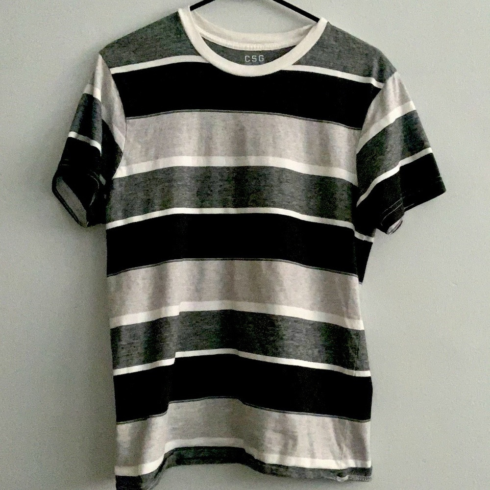 Black and White Striped CSG T-Shirt